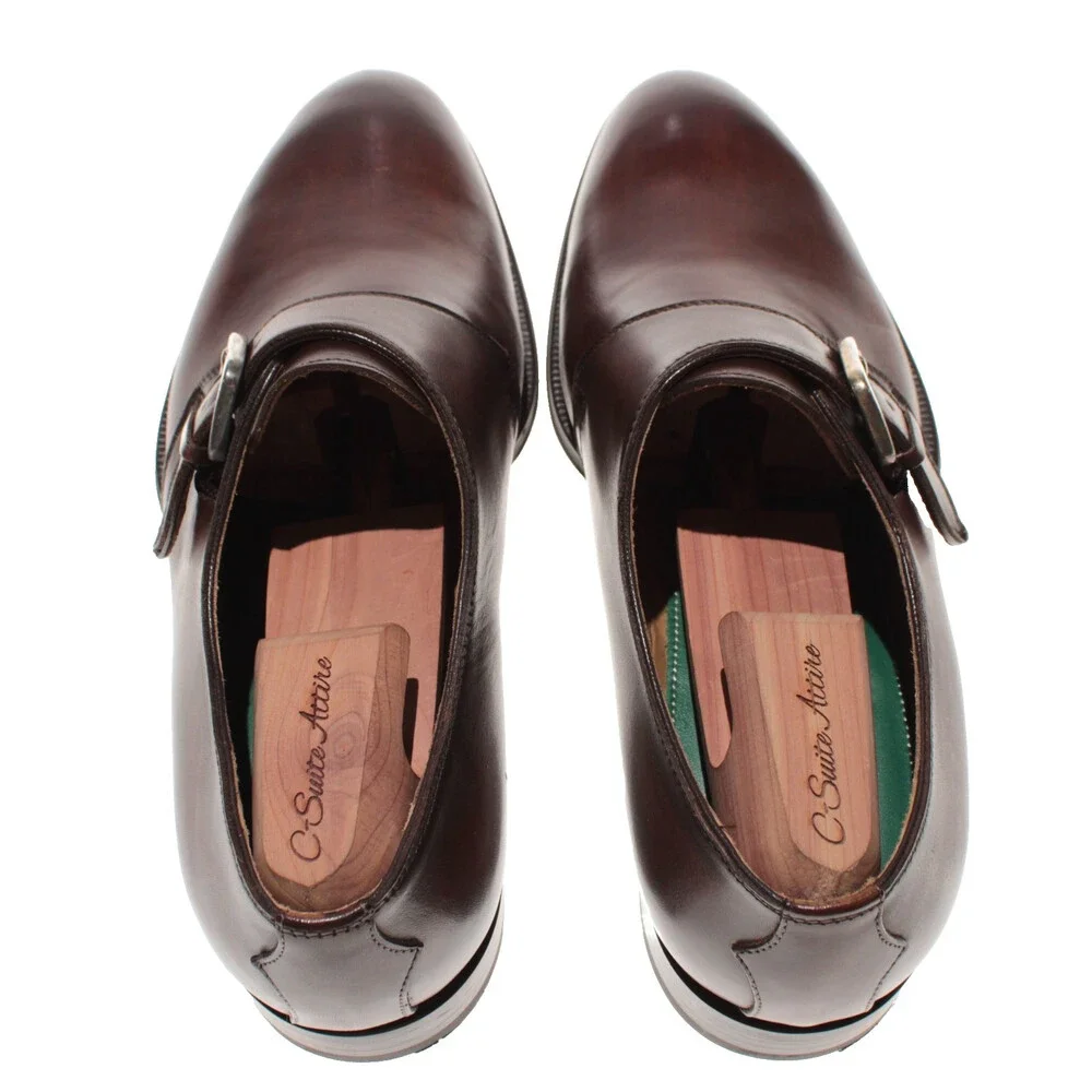 Pastori NWB Single Monk Strap Dress Shoes Size 9 US in Whiskey Brown Leather